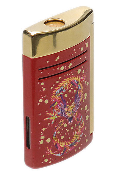 Lighters S.T. Dupont Lighter - Maxijet Dragon Burgundy/Gold
