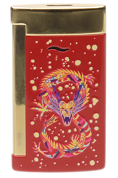 Lighters S.T. Dupont Lighter - Slim 7 Dragon Burgundy/Gold