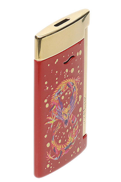 Lighters S.T. Dupont Lighter - Slim 7 Dragon Burgundy/Gold