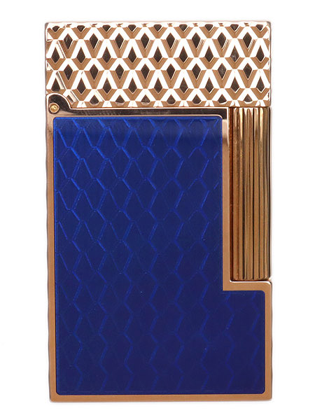 Lighters S.T. Dupont Lighter - Ligne 2 Guilloche Blue/Rose Gold