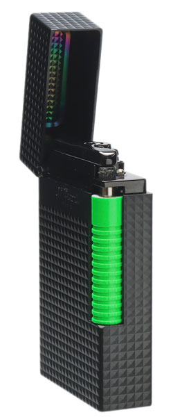 Lighters S.T. Dupont Lighter - Le Grand Noir Satiné Fluo Green