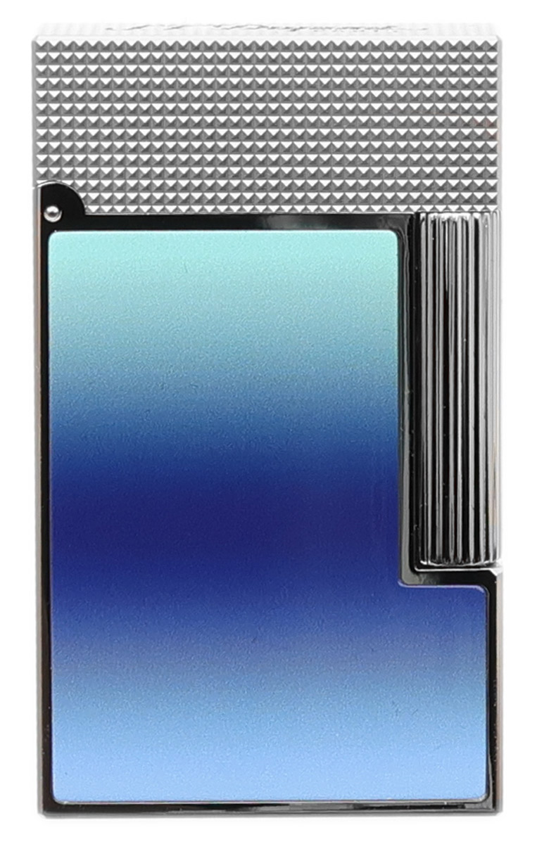 Lighters S.T. Dupont Lighter - Ligne 2 La Mer Blue Lacquer with Palladium Trim - US Exclusive