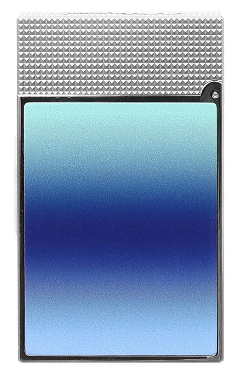 Lighters S.T. Dupont Lighter - Ligne 2 La Mer Blue Lacquer with Palladium Trim - US Exclusive