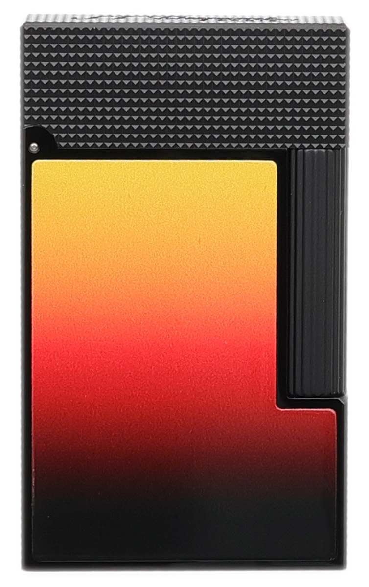 Lighters S.T. Dupont Lighter - Ligne 2 La Flamme Orange and Yellow Lacquer with Black Trim
