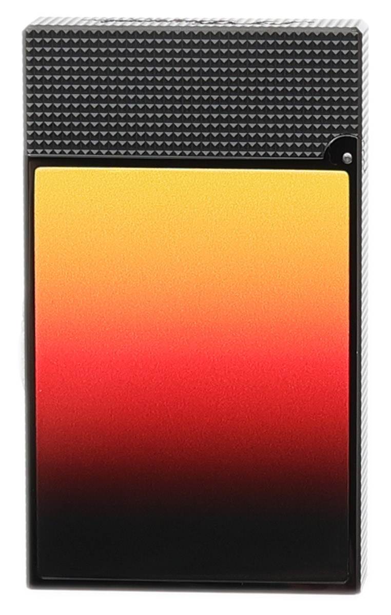 Lighters S.T. Dupont Lighter - Ligne 2 La Flamme Orange and Yellow Lacquer with Black Trim