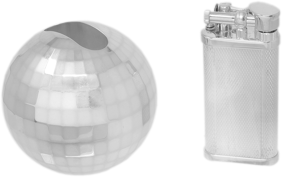 Lighters Dunhill Pipe Lighter - Table Lighter Disco Ball Silver