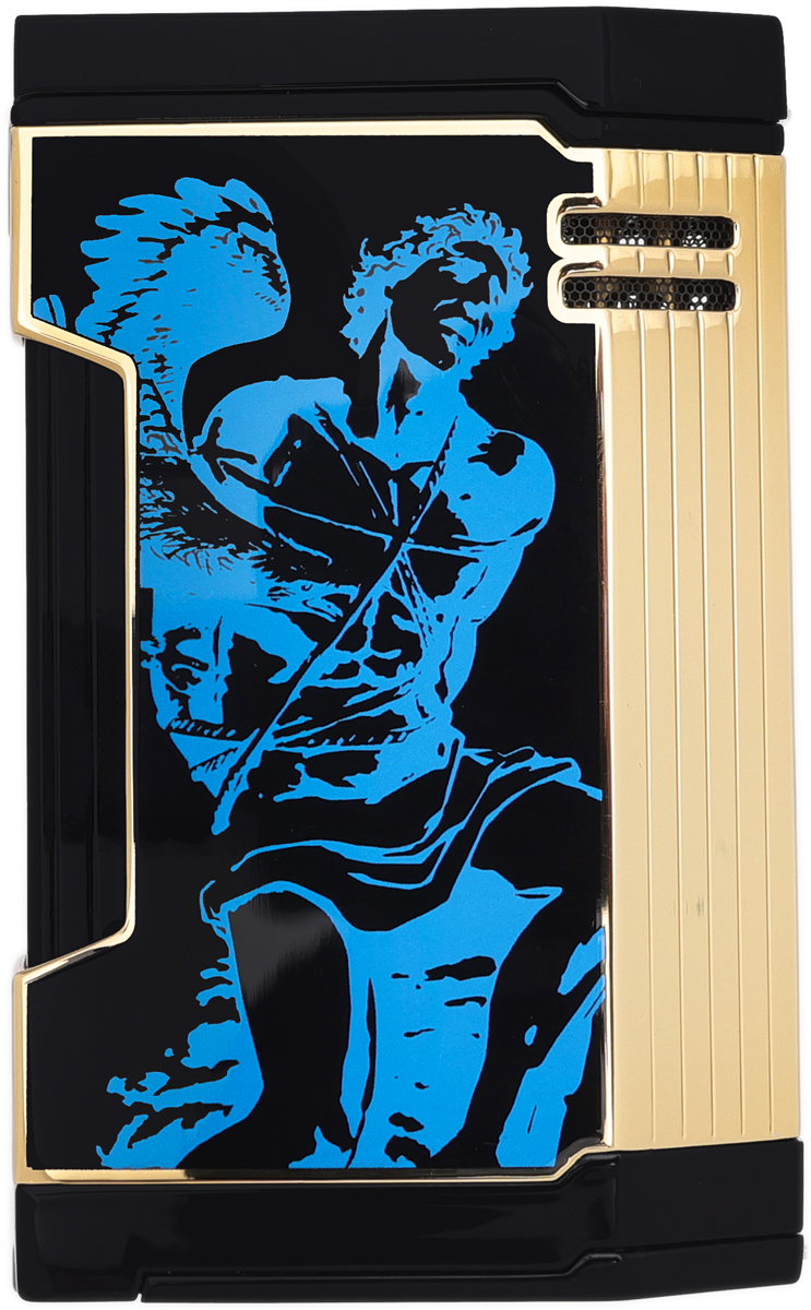 Lighters Prometheus Cigar Lighter - Magma T God of Fire (Blue on Black Lacquer)