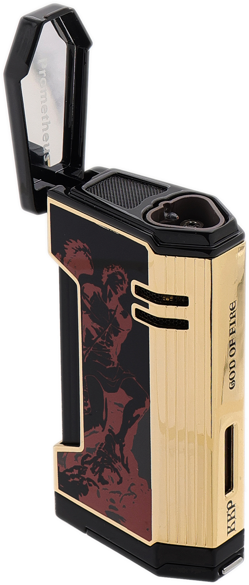 Lighters Prometheus Cigar Lighter - Magma X God of Fire(Red on Black Lacquer)