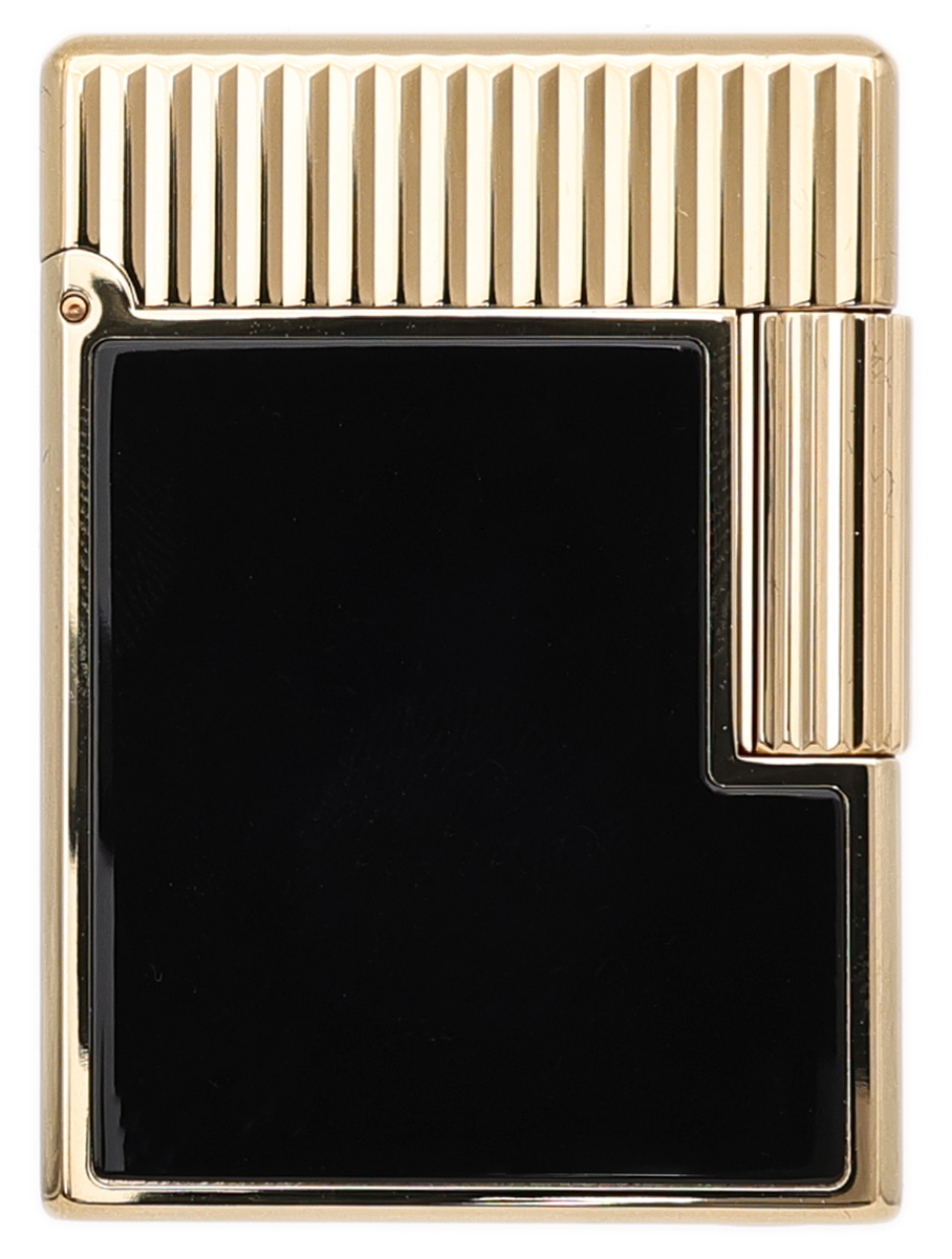 Lighters S.T. Dupont Lighter - Ligne 1 Vertical Line Black and Yellow Gold