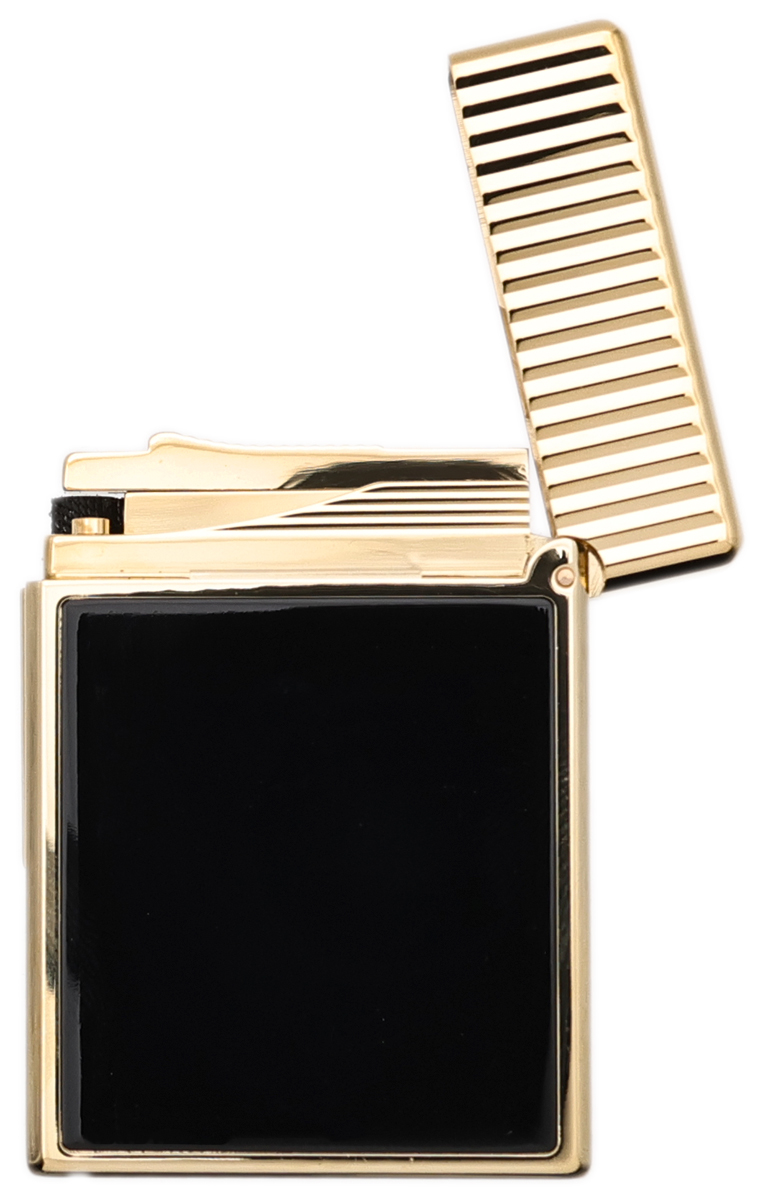 Lighters S.T. Dupont Lighter - Ligne 1 Vertical Line Black and Yellow Gold