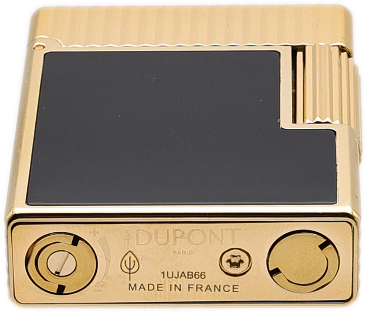 Lighters S.T. Dupont Lighter - Ligne 1 Vertical Line Black and Yellow Gold