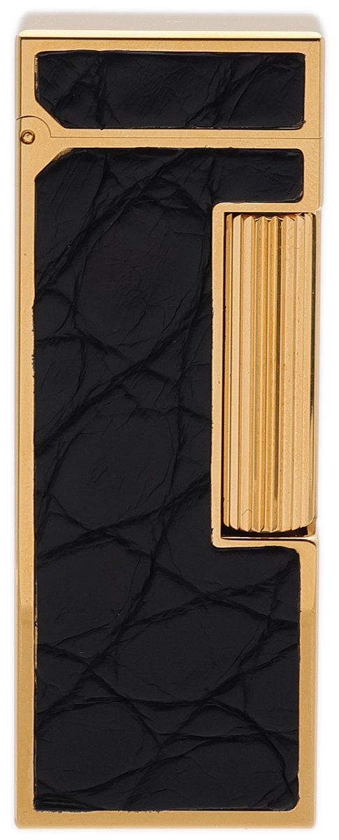 Lighters Dunhill Pipe Lighter - Rollagas Alligator Gold Plate Black