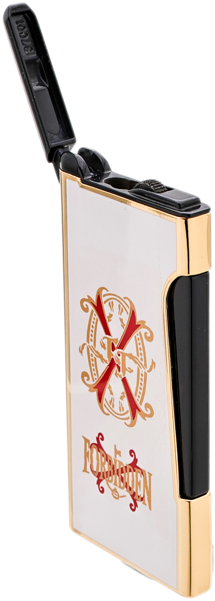 Lighters Prometheus Cigar Lighter - Retro Flint Rare Black Opus X (White Lacquer and Gold)