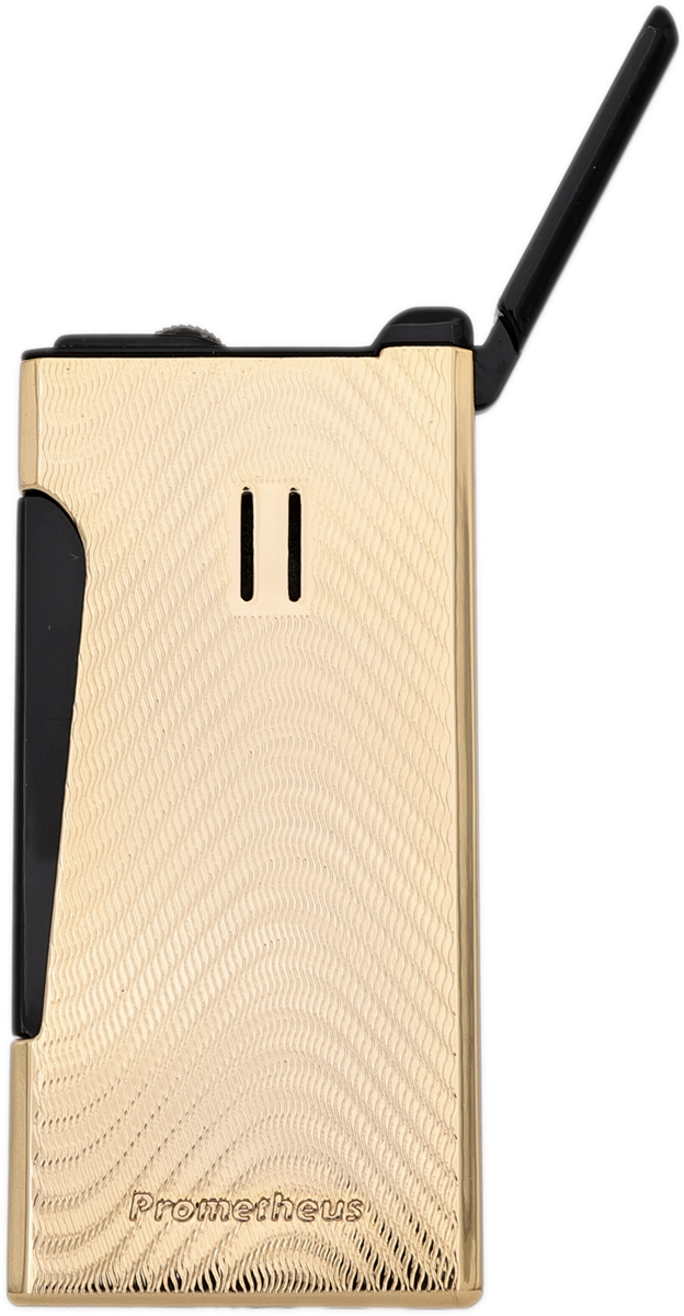 Lighters Prometheus Cigar Lighter - Retro Flint God of Fire (Gold on Black Lacquer)