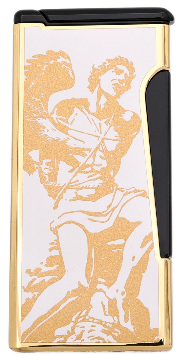 Lighters Prometheus Cigar Lighter - Retro Flint God of Fire (Gold on White  Lacquer)
