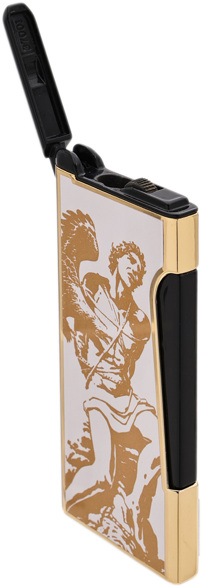 Lighters Prometheus Cigar Lighter - Retro Flint God of Fire (Gold on White  Lacquer)