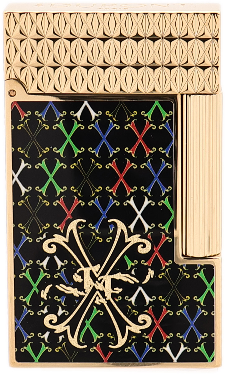 Lighters S.T. Dupont Lighter - Ligne 2 Fuente (Black/Yellow Gold)