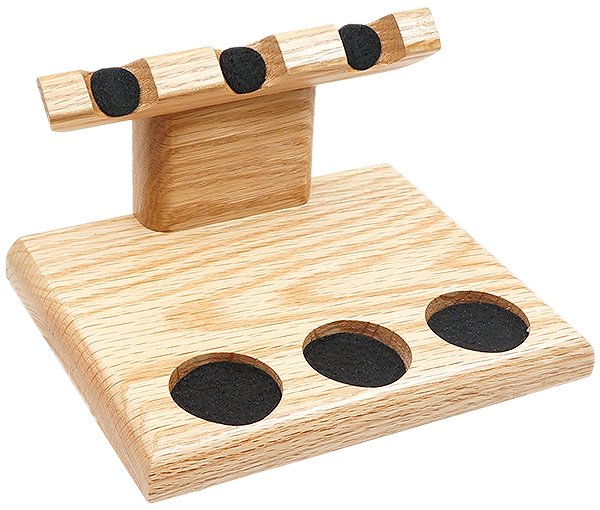 Stands & Pouches Neal Yarm 3 Pipe Stand - Tilt Head Oak