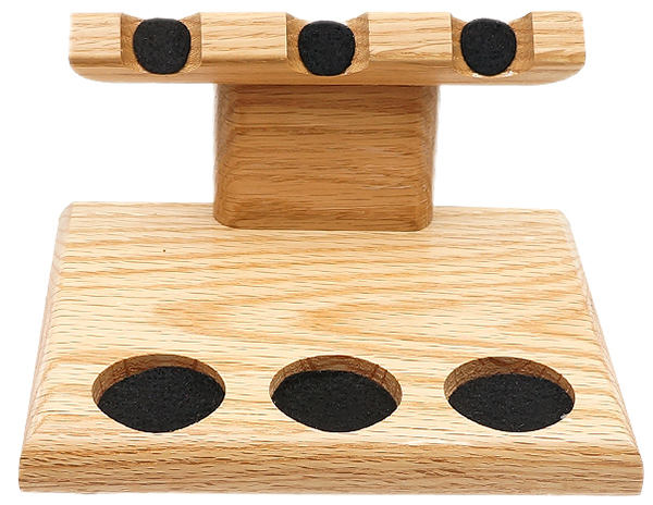 Stands & Pouches Neal Yarm 3 Pipe Stand - Tilt Head Oak