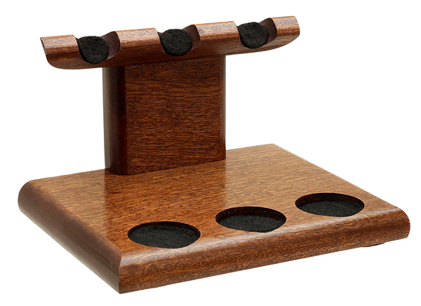 Stands & Pouches Neal Yarm 3 Pipe Stand - Tilt Head Mahogany