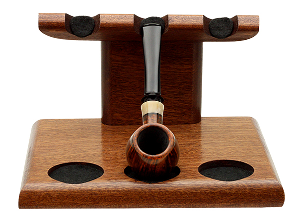 Stands & Pouches Neal Yarm 3 Pipe Stand - Tilt Head Mahogany