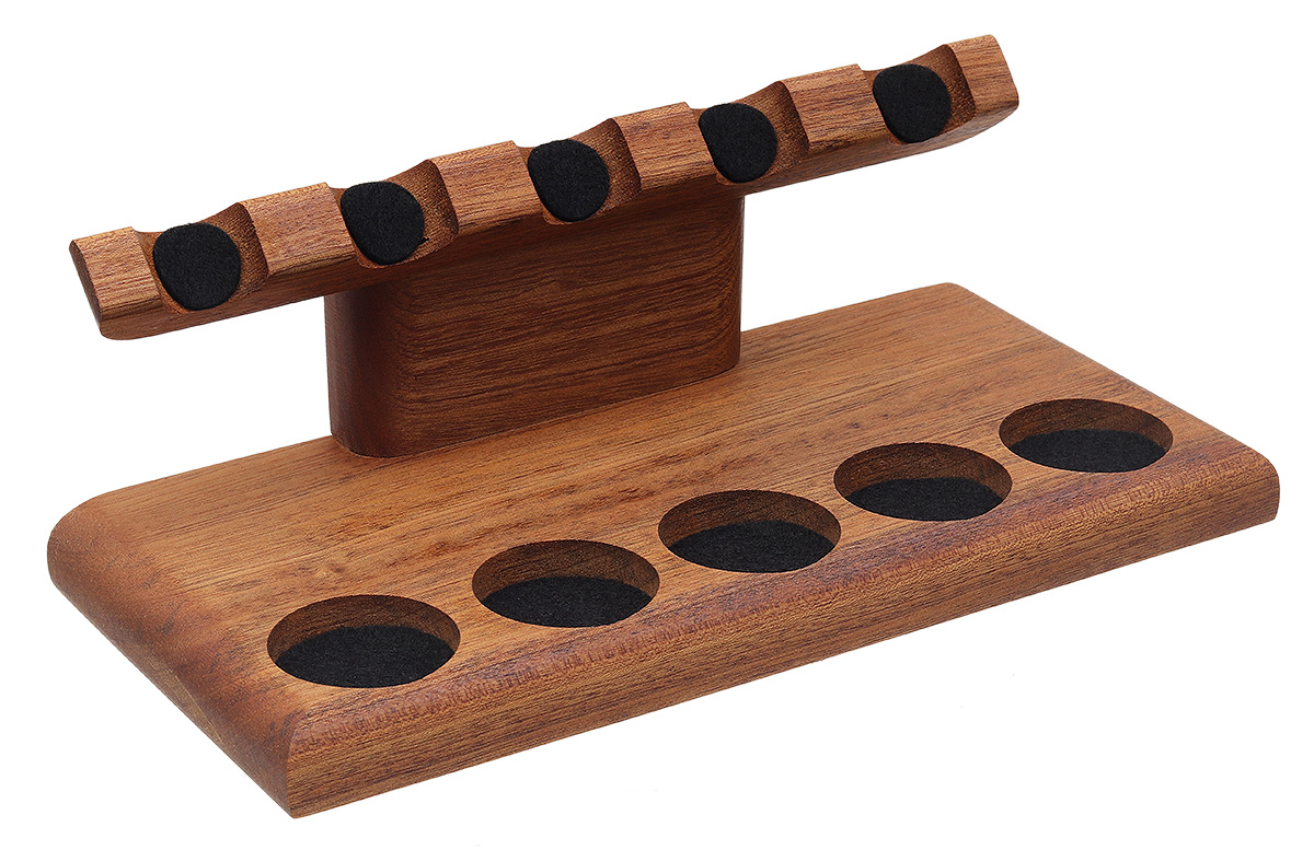 Stands & Pouches Neal Yarm 5 Pipe Stand - Tilt Head  Mahogany