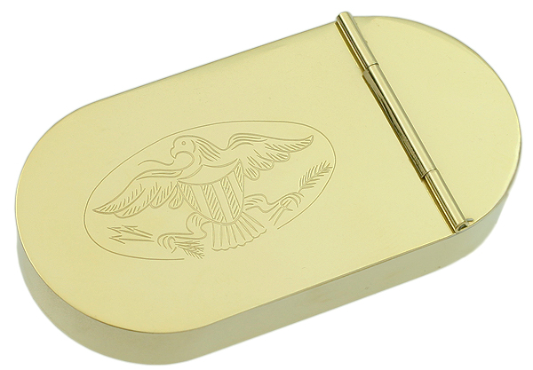 Pipe Accessories 1790 English Tobacco Box Brass w/Eagle