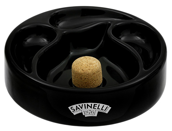 Ashtrays Savinelli Ceramic 3 Pipe Black Ashtray