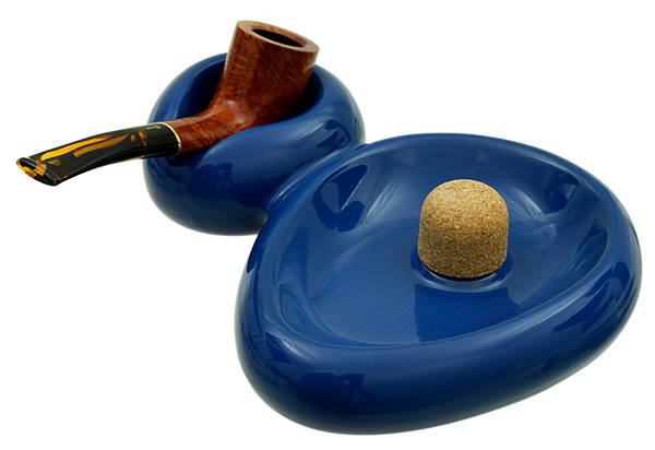 Savinelli Ceramic 1 Pipe Sidecar Blue Ashtray