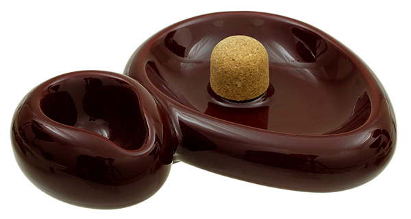 Ashtrays Savinelli Pipe Ashtray with Sidecar - Ceramic Bordeaux (1 Pipe)
