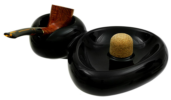 Ashtrays Savinelli Ceramic 1 Pipe Sidecar Black Ashtray