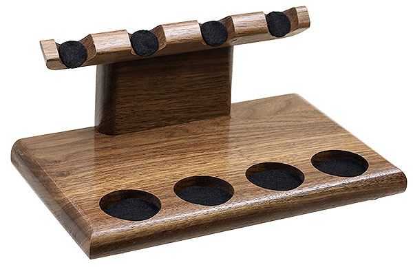 Stands & Pouches Neal Yarm 4 Pipe Stand - Tilt Head Walnut