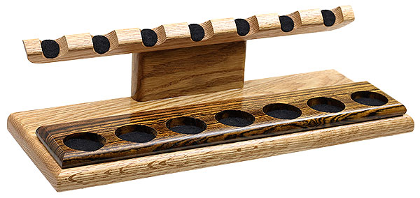 Stands & Pouches Neal Yarm 7 Pipe Stand - Tilt Head Oak with Bocote Strip