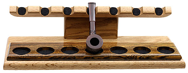 Stands & Pouches Neal Yarm 7 Pipe Stand - Tilt Head Oak with Bocote Strip