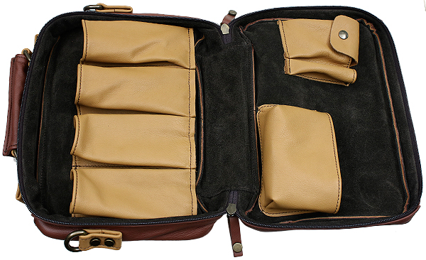 Pipe Accessories Claudio Albieri Italian Leather 4 Bag Tan Pipe Accessories Claudio Albieri Italian Leather 4 Bag Tan Chestnut