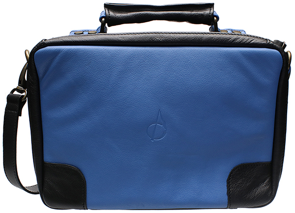 Stands & Pouches Claudio Albieri Italian Leather 4 Pipe Bag Black/Dark Blue