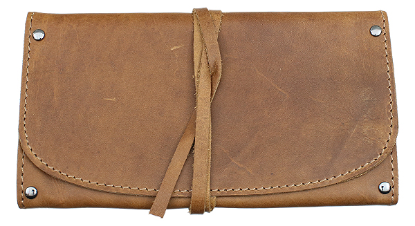 Stands & Pouches Antique Brown Folding 1 Pipe Pouch