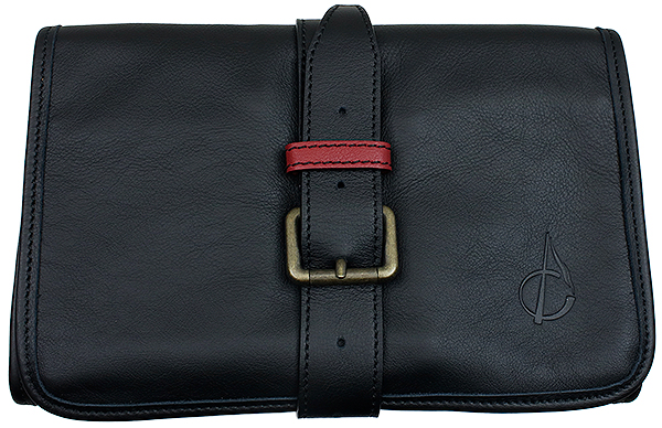 Pipe Accessories Claudio Albieri Italian Leather Elegance Rollup Black/Red