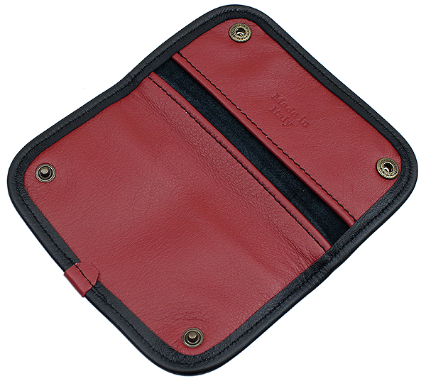Stands & Pouches Claudio Albieri Italian Leather Tobacco Pouch Deluxe Black/Red