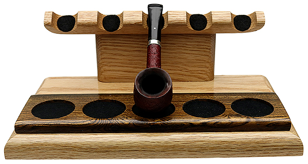 Stands & Pouches Neal Yarm 5 Pipe Stand - Tilt Head Oak with Bocote Strip