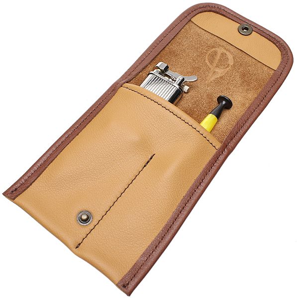 Stands & Pouches Claudio Albieri Italian Leather Accessory Pouch Tan/Chestnut