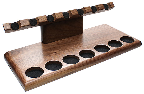 Stands & Pouches Neal Yarm 7 Pipe Stand - Tilt Head Walnut