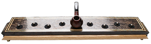 Pipe Accessories Neal Yarm 9 Pipe Stand Black Palm with Engraved Handles