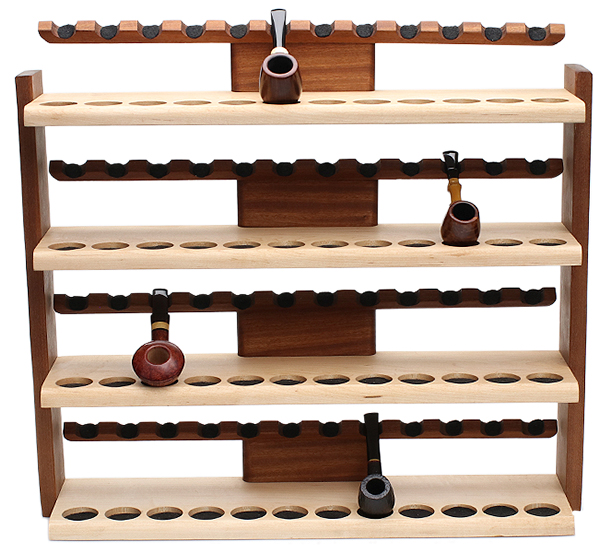 Stands & Pouches Neal Yarm 48 Pipe Stand - Four Tier Mahogany and Maple