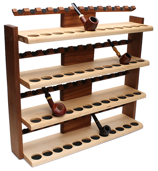Stands & Pouches Neal Yarm 48 Pipe Stand - Four Tier Mahogany and Maple
