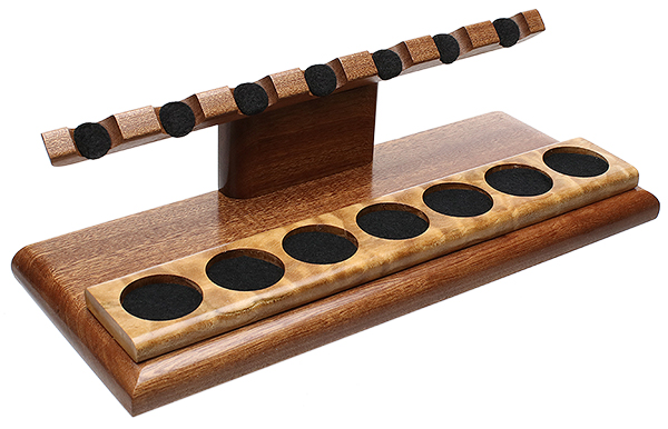Pipe Accessories Neal Yarm 7 Pipe Stand Mahogany with Maple Burl Strip