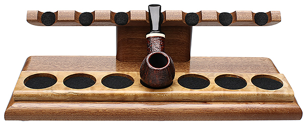 Pipe Accessories Neal Yarm 7 Pipe Stand Mahogany with Maple Burl Strip