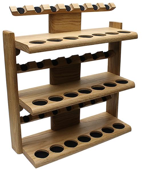 Pipe Accessories Neal Yarm 21 Pipe Oak Three Tier Pipe Stand