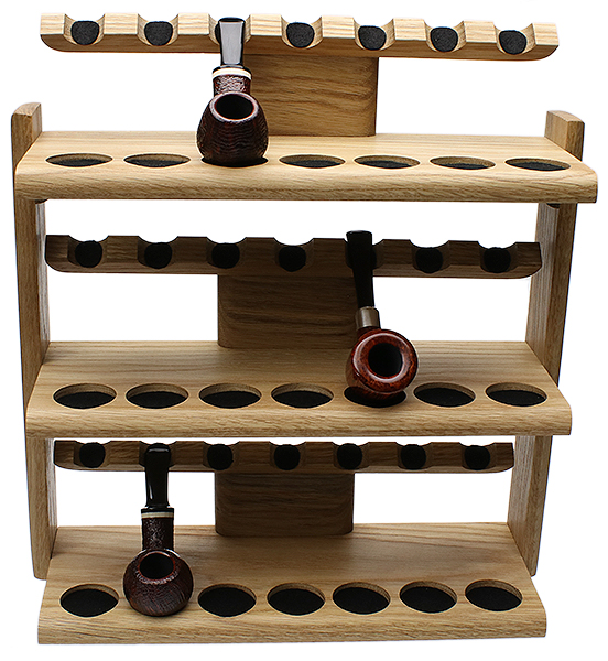 Pipe Accessories Neal Yarm 21 Pipe Oak Three Tier Pipe Stand