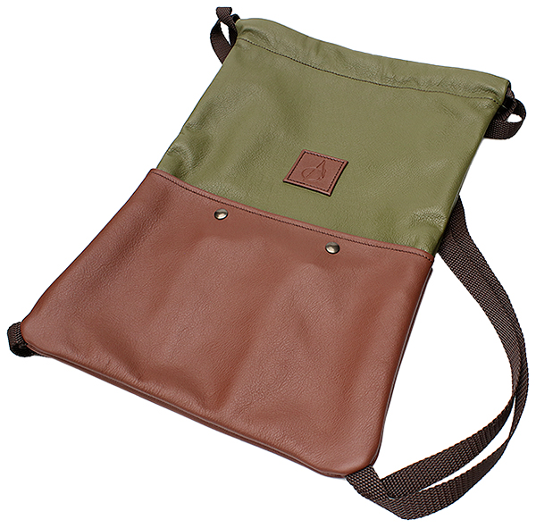 Pipe Accessories Claudio Albieri Italian Leather Backpack for 3 Pipes Olive/Chestnut